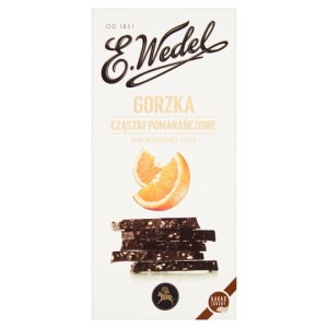 WEDEL CZEKOLADA GORZKA CZĄSTKI POMARAŃCZY100G