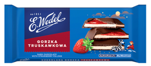 WEDEL CZEKOLADA GORZKA TRUSKAWKA 100G