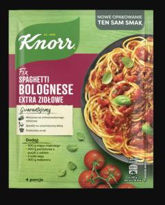 KNORR FIX DO SPAGHETTI BOLOGNESE EXTRA ZIOŁOWE 42G/21SZT