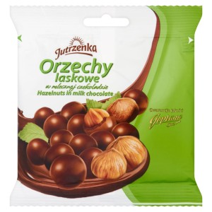JUTRZENKA ORZECHY LASKOWE W CZEKOLADZIE MLECZNEJ 80G