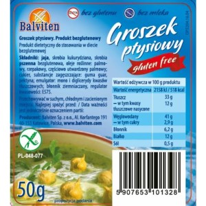 BALVITEN GROSZEK PTYŚOWY BEZ GLUTENU 50G