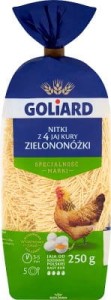 GOLIARD MAKARON NITKI 4 JAJECZNY Z JAJ KURY ZIELONONÓŻKI 250G