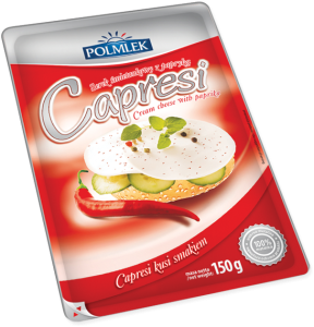 POLMLEK CAPRESI SEREK ŚMIETANKOWY Z PAPRYKĄ PLASTRY 150G