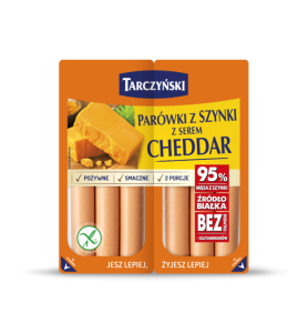 TARCZYŃSKI PARÓWKI Z SZYNKI Z SEREM CHEDDAR 180G