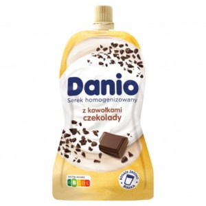 DANONE SEREK DANIO W SASZETCE Z KAWAŁKAMI CZEKOLADY 120G