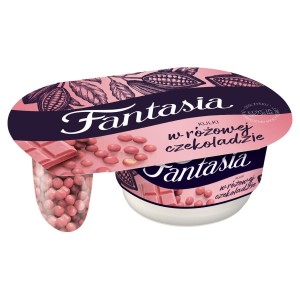 DANONE JOGURT FANTASIA KULKI W RÓŻOWEJ CZEKOLADZIE 102G