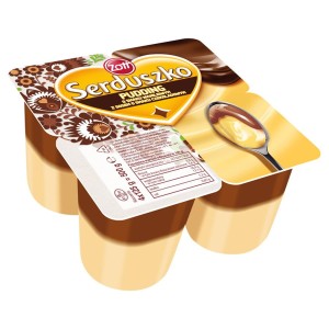 ZOTT PUDDING SERDUSZKO WANILIA/CZEKOLADA 4X125G/6SZT