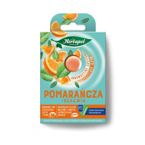 HERBAPOL CUKIERKI ODŚWIEŻAJĄCE O SMAKU POMARAŃCZOWYM Z SZAŁWIĄ 20G.jpg