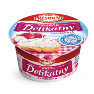 PRESIDENT TWARÓG DELIKATNY Z RZODKIEWKĄ 150G