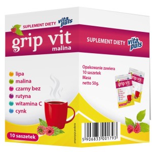 VITA PLUS GRIP VIT MALINA 10 SASZETEKx12SZT