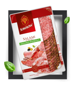 SOKOŁÓW SALAMI ZIELONA PAPRYKA PLASTRY 100G