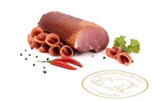 SZYNKA SUROWA WĘDZONA1/2  BIEGUN OK.0,5KG