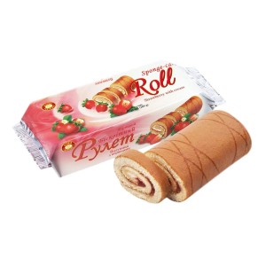 Rolada biszkoptowa "Perfetto" o smaku truskawek i kremu 290g/12szt BISCUIT CHOCOLATE