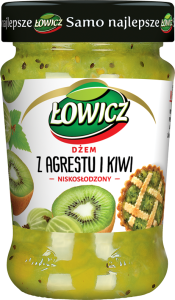 ŁOWICZ DŻEM AGREST Z KIWI NISKOSŁODZONY 280G