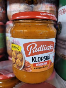 PUDLISZKI KLOPSIKI DROBIOWE W SOSIE Z CHORIZO 440G