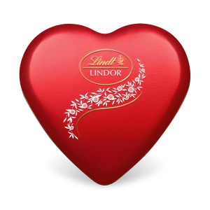 LINDT MILK LINDOR HEART TIN 187G