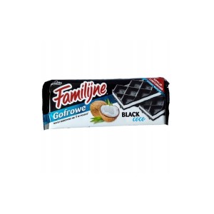 (+6szt) JUTRZENKA WAFLE FAMILIJNE GOFROWE BLACK COCO 140G 