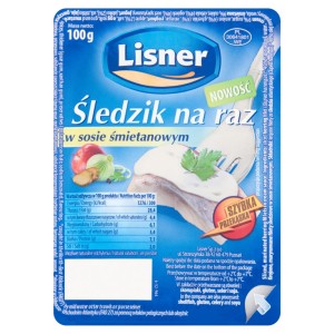 LISNER ŚLEDZIK NA RAZ W SOSIE ŚMIETANOWYM 100G