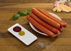 GREEN FOX KIEŁBASKI MEGA MROŻONE BEKON I SER HOT DOG OK. 1KG/8SZT