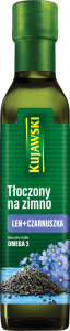KRUSZWICA OLEJ KUJAWSKI LNIANY TŁOCZONY NA ZIMNO Z CZARNUSZKĄ 250ML
