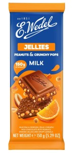 WEDEL CZEKOLADA MLECZNA JELLIES PEANUTS & CRUNCHY POPS 150G
