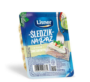 LISNER ŚLEDZIK NA RAZ W SOSIE ŚMIETANOWYM 100G