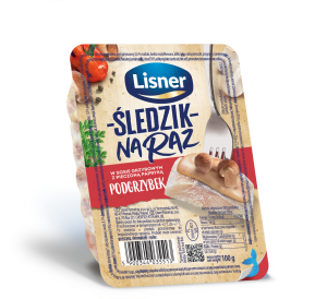 LISNER ŚLEDZIK NA RAZ W SOSIE GRZYBOWYM Z PIECZONĄ PAPRYKĄ 100G