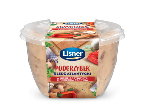 LISNER FILETY ŚLEDZIOWE W SOSIE GRZYBOWYM Z PIECZONĄ PAPRYKĄ 500G