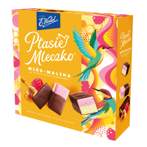 ( 6SZT) WEDEL PTASIE MLECZKO MIÓD-MALINA 340G 