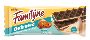 JUTRZENKA WAFLE FAMILIJNE GOFROWE SŁONY KARMEL 140G