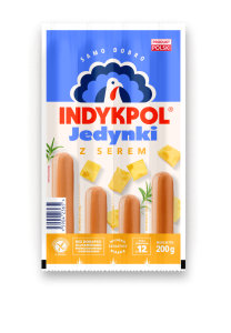 INDYKPOL PARÓWKI JEDYNKI Z SEREM 200G