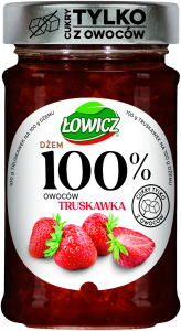 ŁOWICZ DŻEM 100% OWOCÓW TRUSKAWKOWY 210G