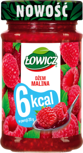 ŁOWICZ DŻEM MALINOWY 6 KCAL BEZ DODATKU CUKRU 200G