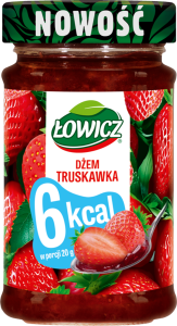 ŁOWICZ DŻEM TRUSKAWKOWY 6 KCAL BEZ DODATKU CUKRU 200G