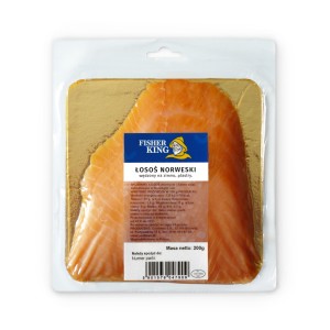 FISHER KING ŁOSOŚ NORWESKI WĘDZONY NA ZIMNO PLASTRY 200G
