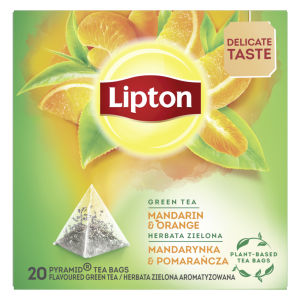 LIPTON HERBATA ZIELONA MANDARYNKA-POMARAŃCZA 20 TOREBEK