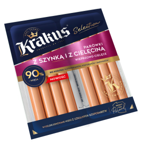 KRAKUS PARÓWKI Z SZYNKĄ I CIELĘCINĄ 2X80G