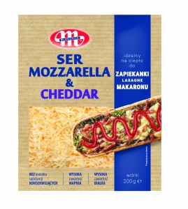 MLEKOVITA SER MOZZARELLA & CHEDDAR WIÓRKI 200G