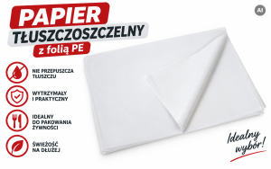 PAPIER DO WĘDLIN PÓŁPERGAMIN TŁUSZCZOSZCZELNY Z FOLIĄ PE 40X60CM 10KG