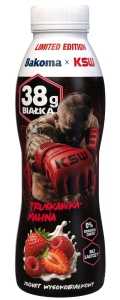 BAKOMA JOGURT PITNY WYSOKOBIAŁKOWY TRUSKAWKA-MALINA 380G