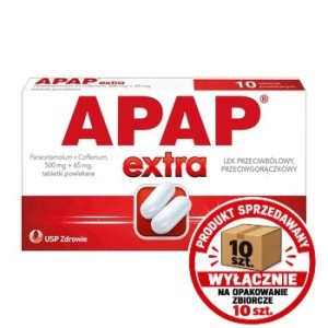 Apap Extra 500 mg + 65 mg, 10 tabletek powlekanych SUP-G