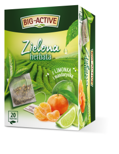 BIG-ACTIVE HERBATA ZIELONA Z LIMONKĄ I MANDARYNKĄ 20TB