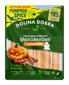 DOLINA DOBRA KIEŁBASKI ŚNIADANIOWE O SMAKU DYNI 200G