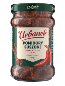 URBANEK POMIDORY SUSZONE PASKI W OLEJU Z CHILI 270G
