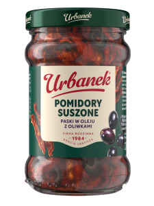 URBANEK POMIDORY SUSZONE PASKI W OLEJU Z OLIWKAMI 270G