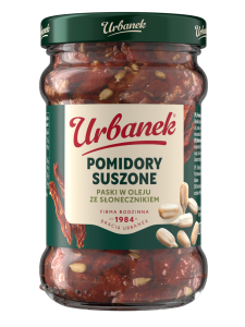 URBANEK POMIDORY SUSZONE PASKI W OLEJU ZE SŁONECZNIKIEM 270G