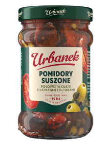URBANEK POMIDORY SUSZONE POŁÓWKI W OLEJU Z KAPARAMI I OLIWKAMI 270G