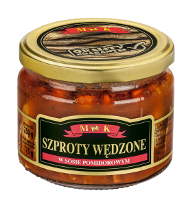 M&K SZPROTY WĘDZONE W SOSIE POMIDOROWYM 250G