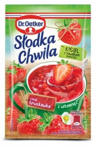 DR. OETKER SŁODKA CHWILA KISIEL TRUSKAWKOWY Z KAWAŁKAMI OWOCÓW 31,5G