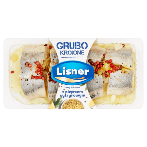 LISNER GRUBO KROJONE FILETY ŚLEDZIOWE Z PIEPRZEM 200G